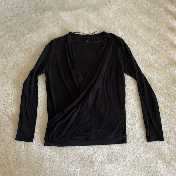 H&M Black 100% cotton wrap front top - Picture 3 of 8